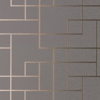 Brewster Mason Dark Grey Geometric Wallpaper, 20.5-in by 33-ft