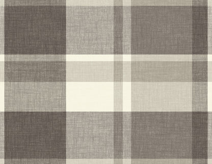 A-Street Prints Madaket Charcoal Plaid Wallpaper, 27-in by 27-ft