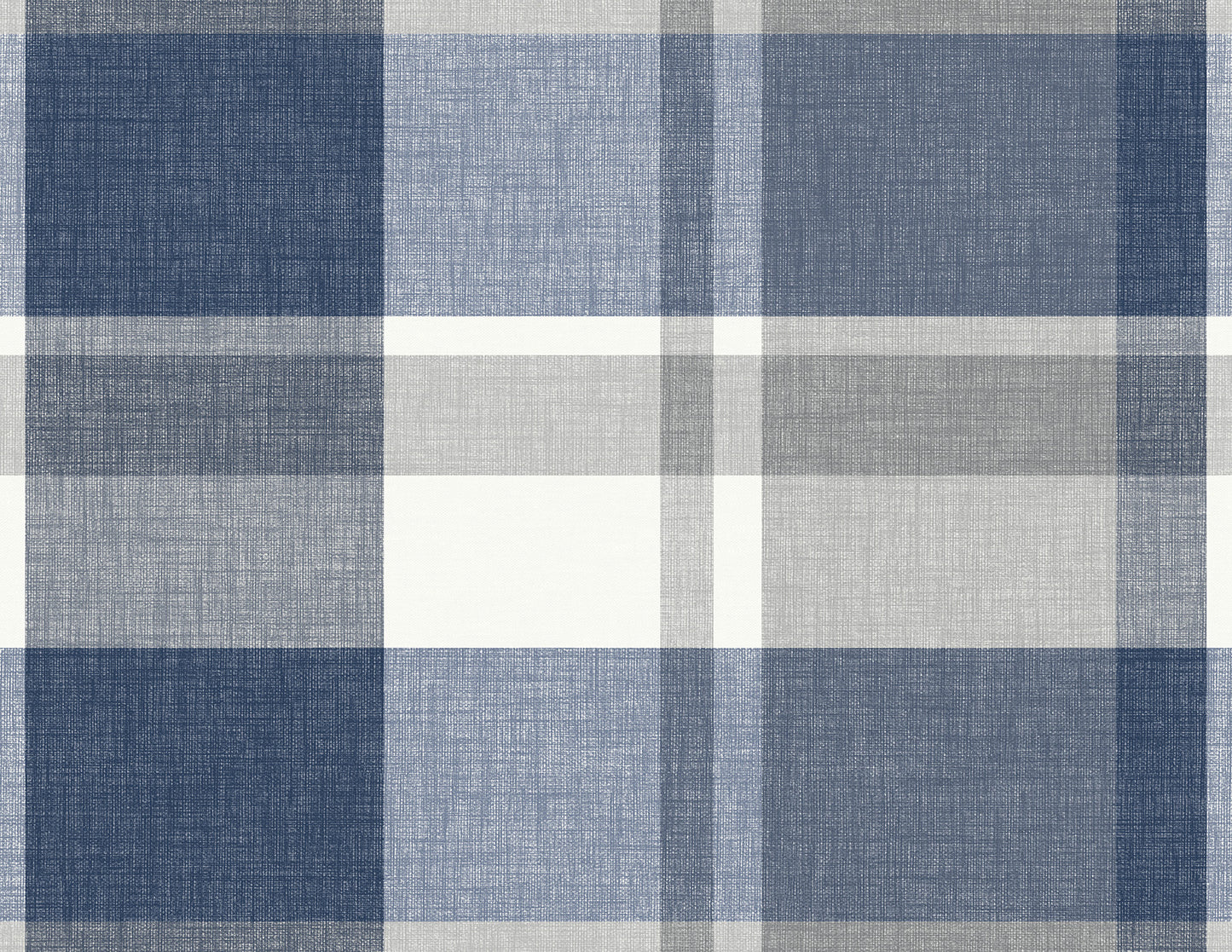 A-Street Prints Madaket Indigo Plaid Wallpaper, 27-in by 27-ft