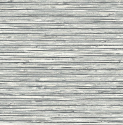 A-Street Prints Bellport Dark Grey Wooden Slat Wallpaper, 20.5-in by 33-ft