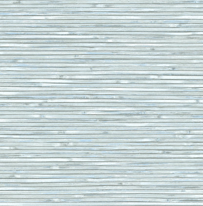 A-Street Prints Bellport Sky Blue Wooden Slat Wallpaper, 20.5-in by 33-ft