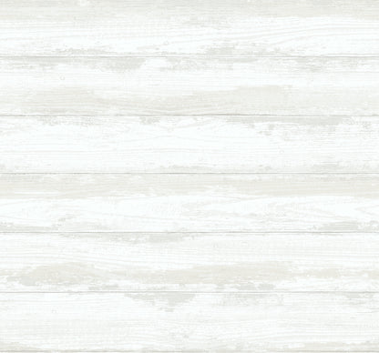 A-Street Prints Truro Bone Weathered Shiplap Wallpaper, 27-in by 27-ft