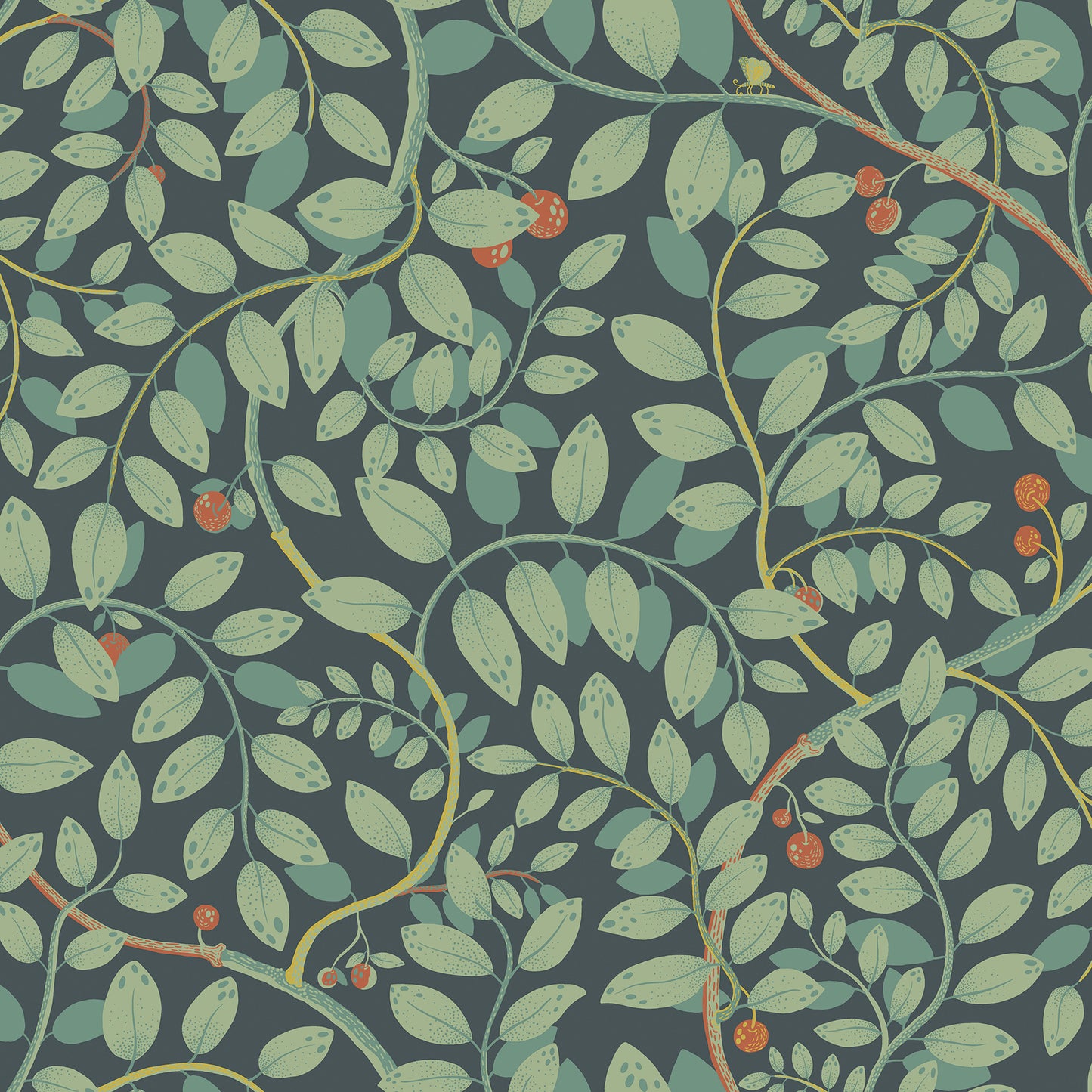 A-Street Prints Kirke Turquoise Leafy Vines Wallpaper, 20.9-in by 33-ft