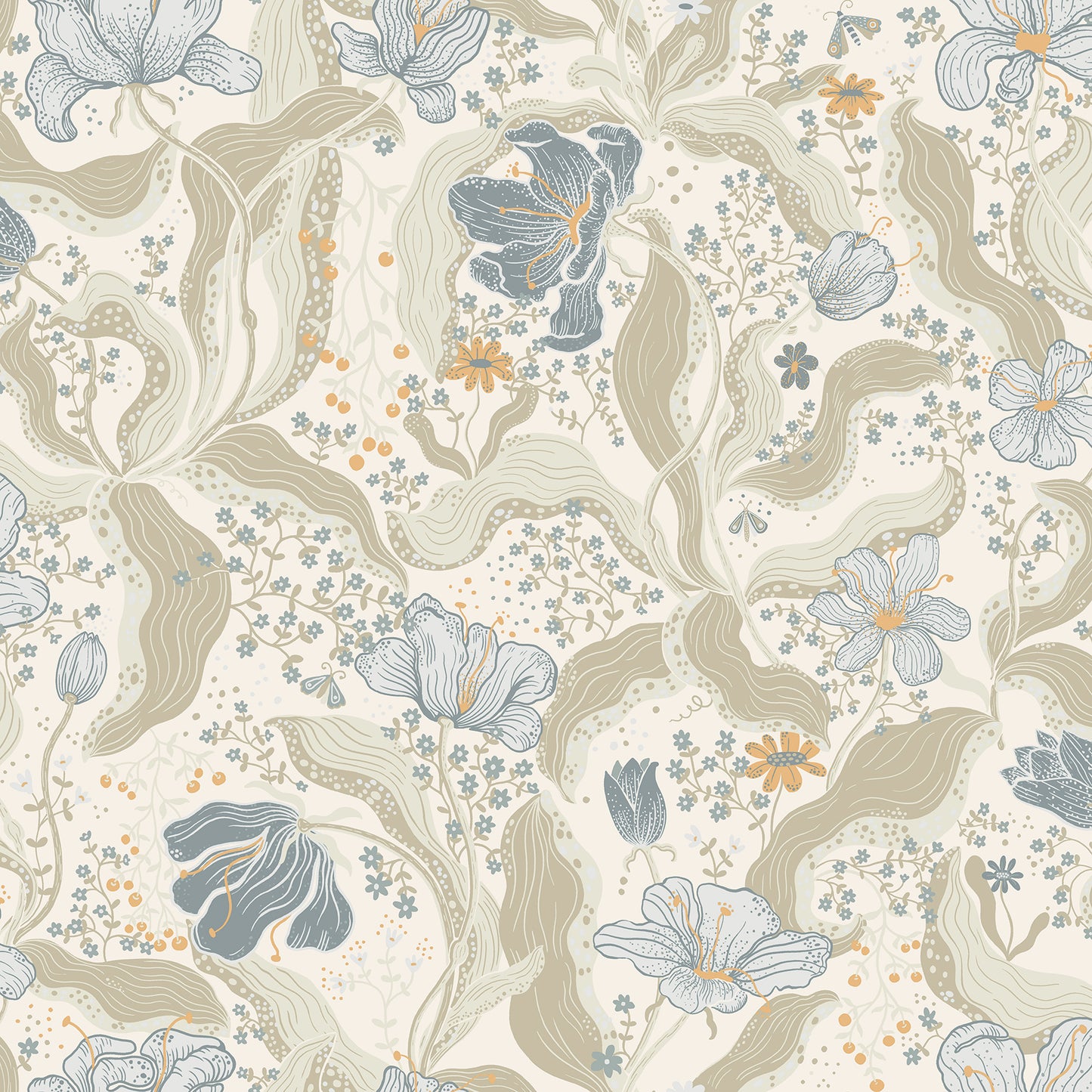 A-Street Prints Bodri Light Blue Tulip Garden Wallpaper, 20.9-in by 33-ft