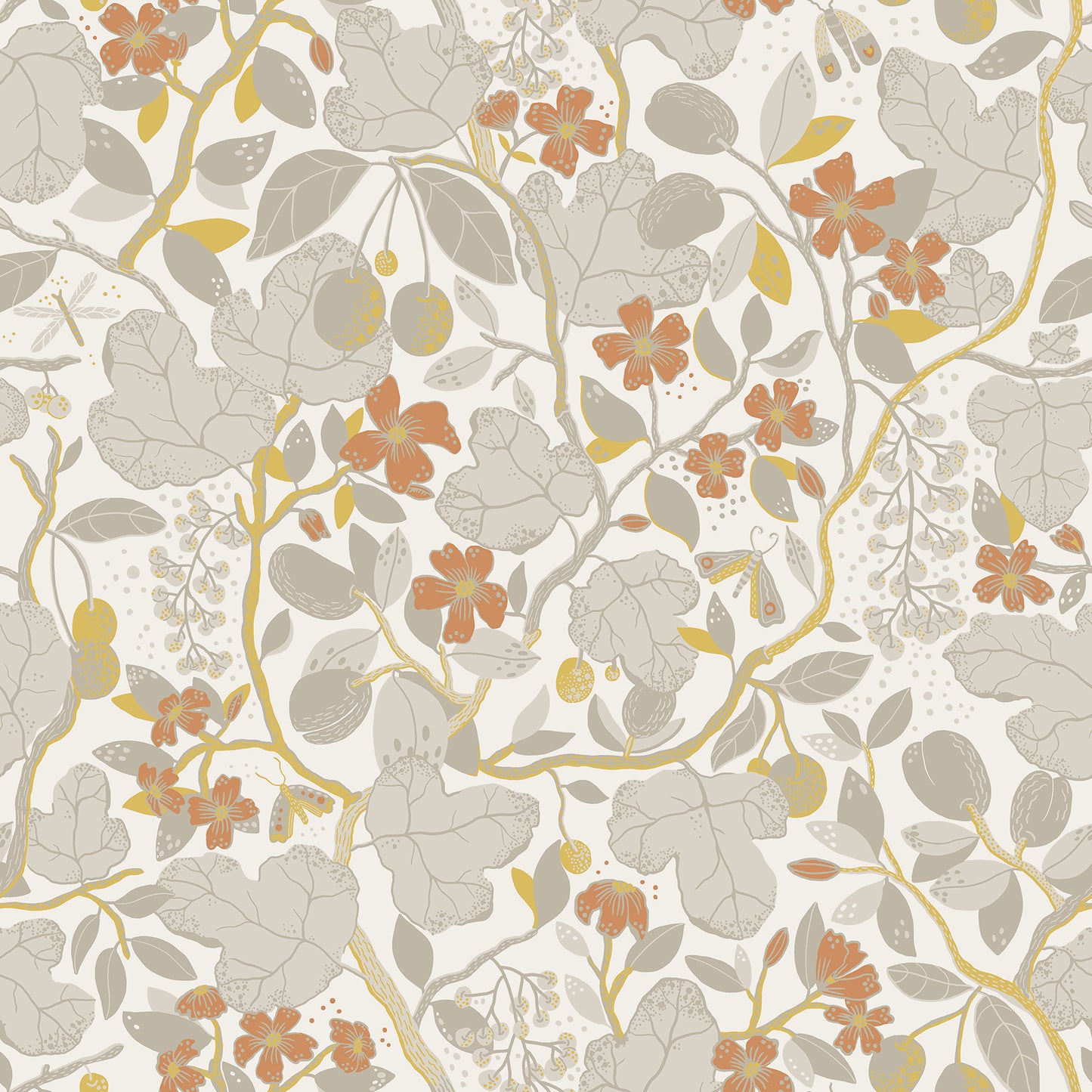 A-Street Prints Ewald Grey Garden Vines Wallpaper, 20.9-in by 33-ft