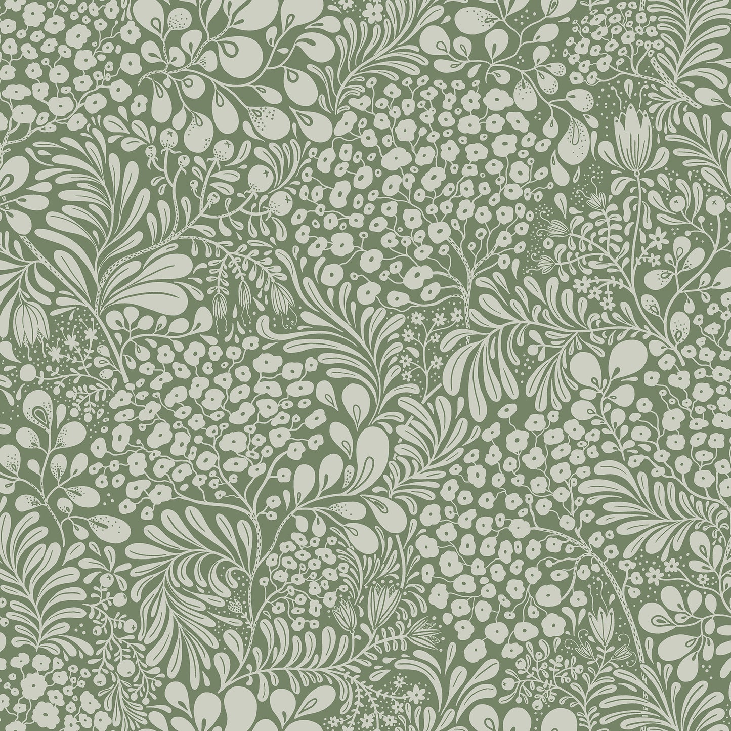 A-Street Prints Siv Dark Green Botanical Wallpaper, 20.9-in by 33-ft