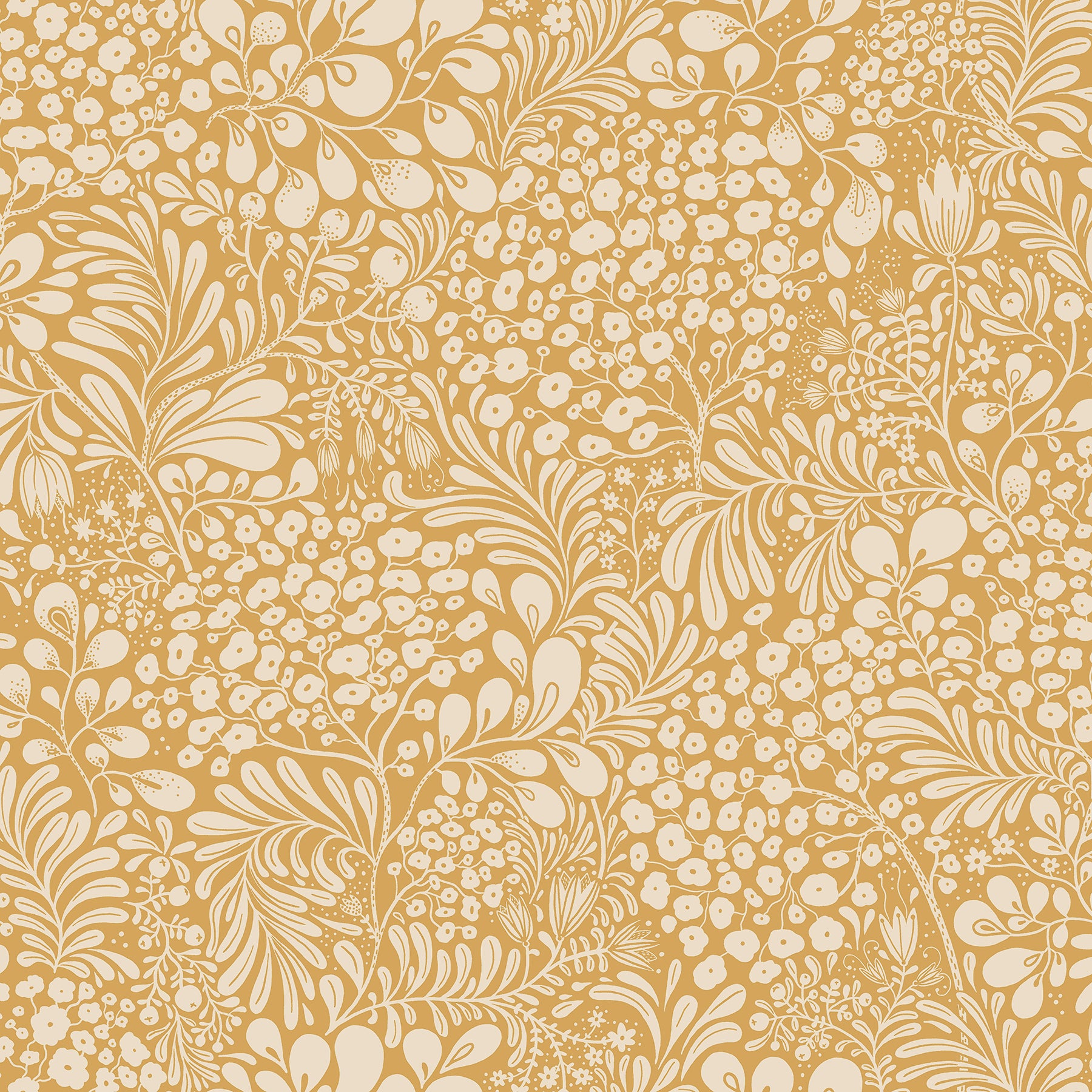 A-Street Prints Siv Mustard Botanical Wallpaper, 20.9-in by 33-ft