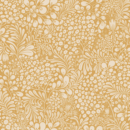 A-Street Prints Siv Mustard Botanical Wallpaper, 20.9-in by 33-ft