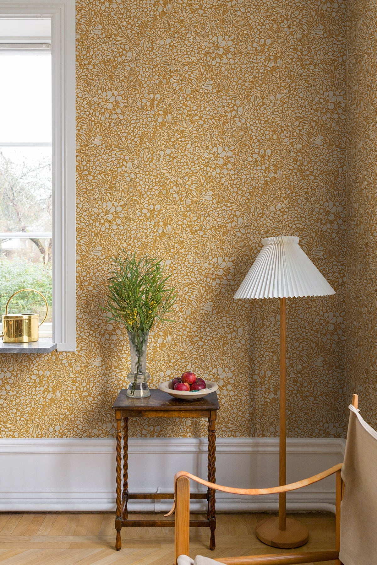 A-Street Prints Siv Mustard Botanical Wallpaper, 20.9-in by 33-ft