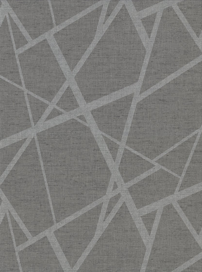 Warner Avatar Pewter Abstract Geometric Wallpaper, 27-in by 27-ft