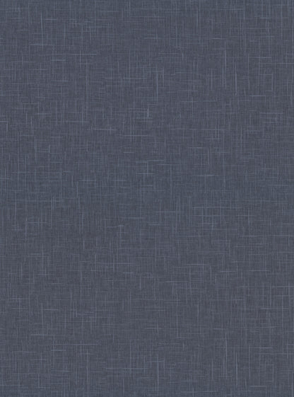 Warner Linville Navy Faux Linen Wallpaper, 27-in by 27-ft