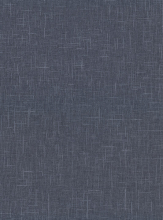 Warner Linville Navy Faux Linen Wallpaper, 27-in by 27-ft