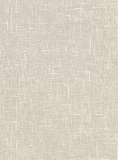 Warner Linville Taupe Faux Linen Wallpaper, 27-in by 27-ft