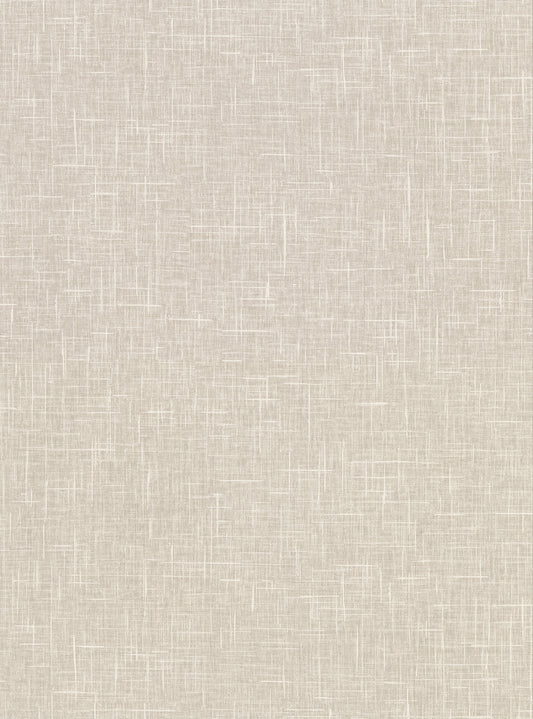 Warner Linville Taupe Faux Linen Wallpaper, 27-in by 27-ft