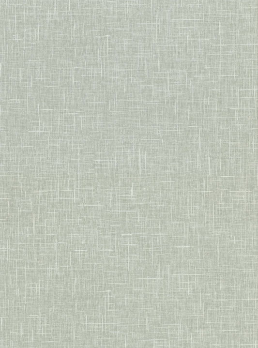 Warner Linville Mint Faux Linen Wallpaper, 27-in by 27-ft