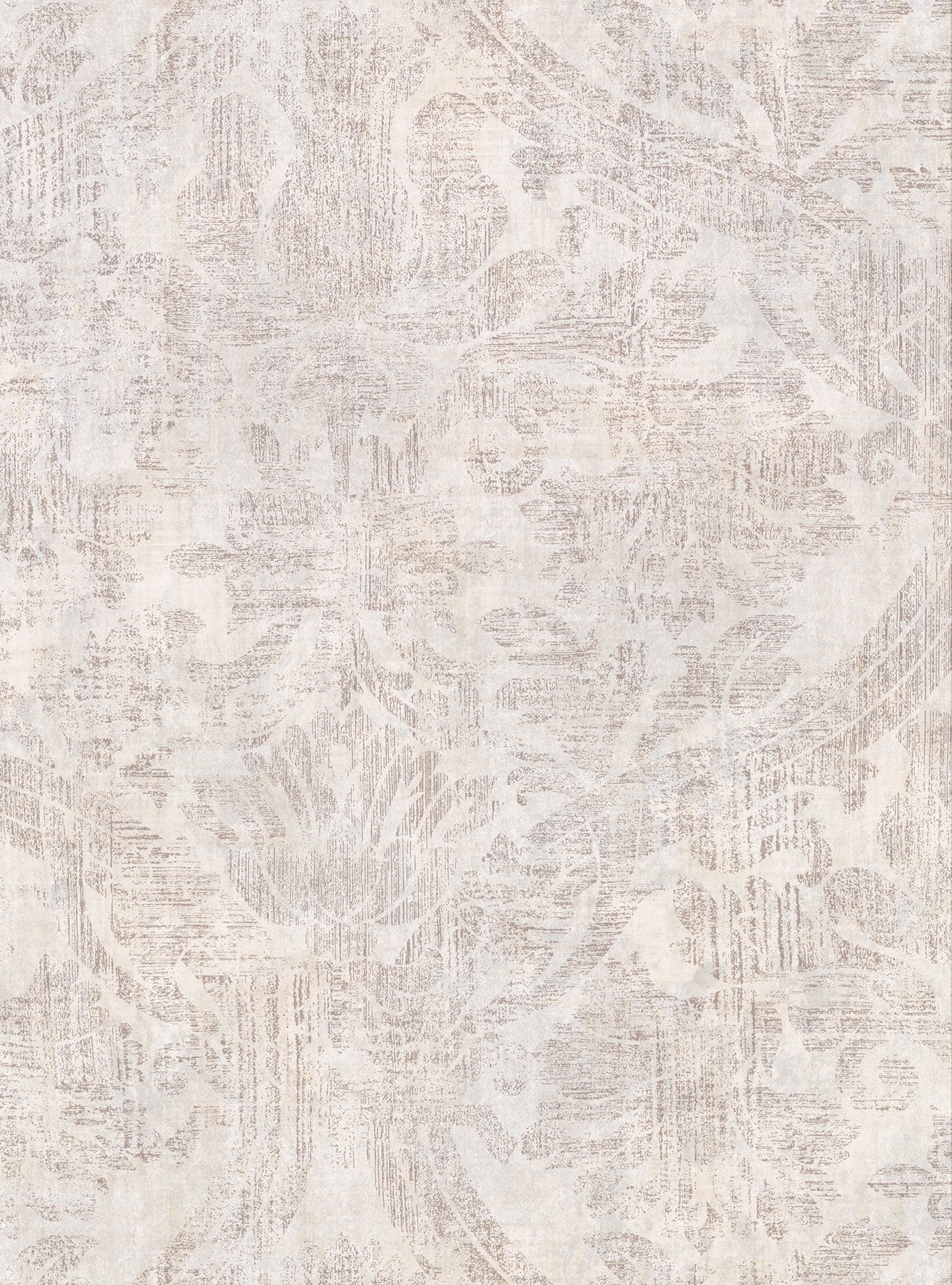 Warner Abigail Cream Damask Wallpaper, 27-in by 27-ft