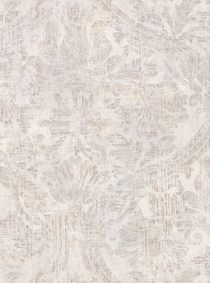 Warner Abigail Cream Damask Wallpaper, 27-in by 27-ft