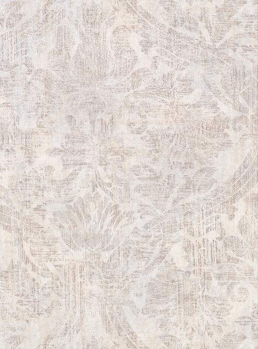 Warner Abigail Cream Damask Wallpaper, 27-in by 27-ft