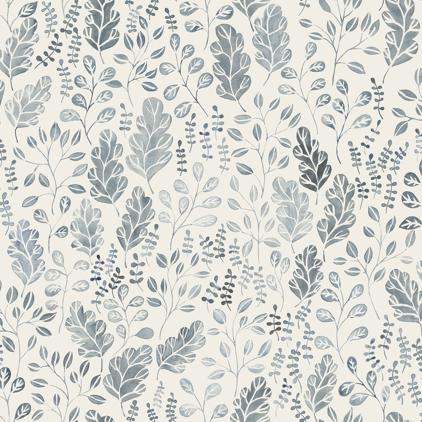 A-Street Prints Isha Blue Leaf Wallpaper, 20.5-in by 33-ft