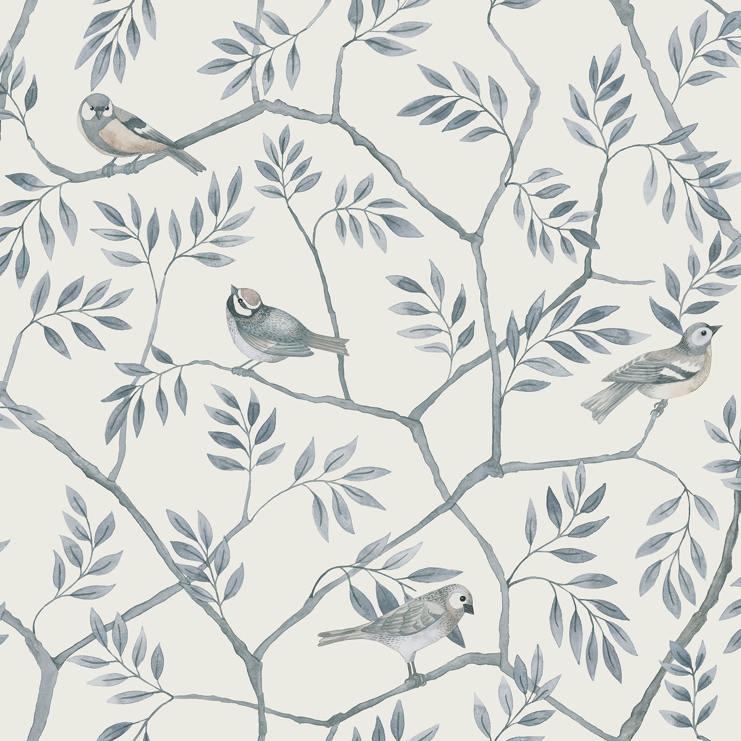 A-Street Prints Crossbill Light Blue Branches Wallpaper, 20.5-in by 33-ft