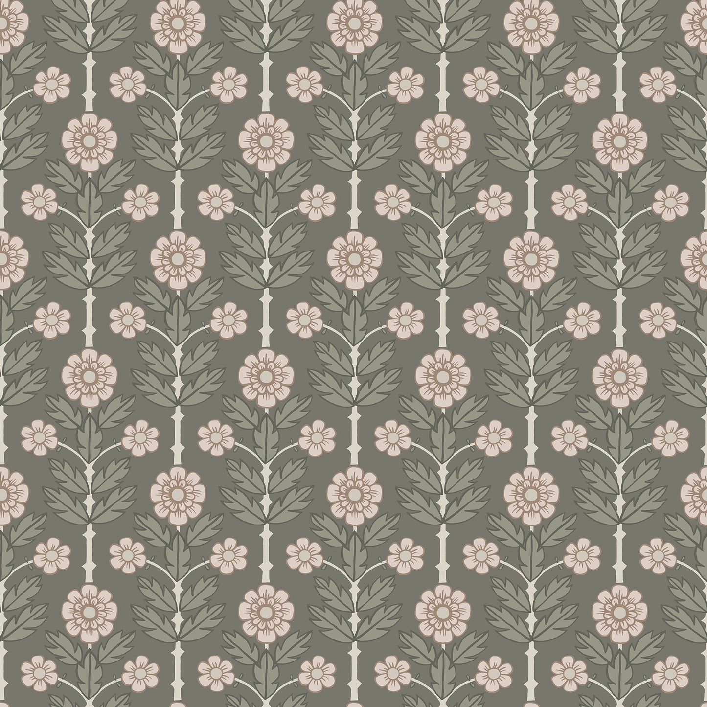 A-Street Prints Aya Grey Floral Wallpaper, 20.5-in by 33-ft