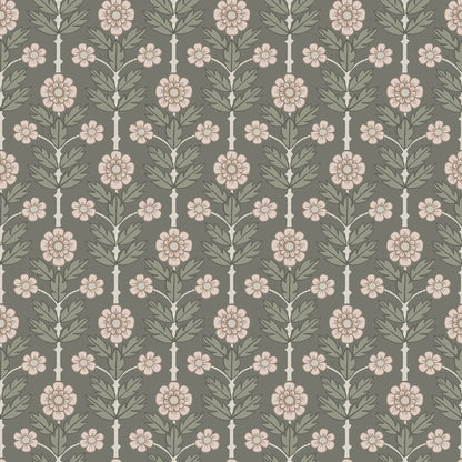 A-Street Prints Aya Grey Floral Wallpaper, 20.5-in by 33-ft