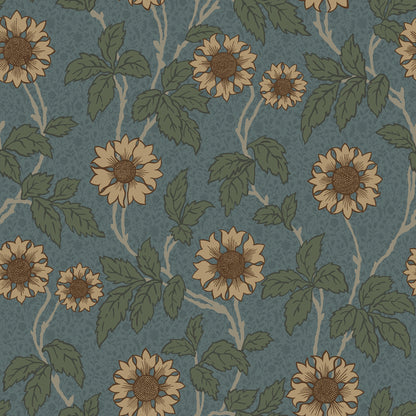 A-Street Prints Leilani Blue Floral Wallpaper, 20.5-in by 33-ft