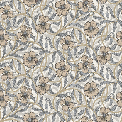 A-Street Prints Imogen Neutral Floral Wallpaper, 20.5-in by 33-ft