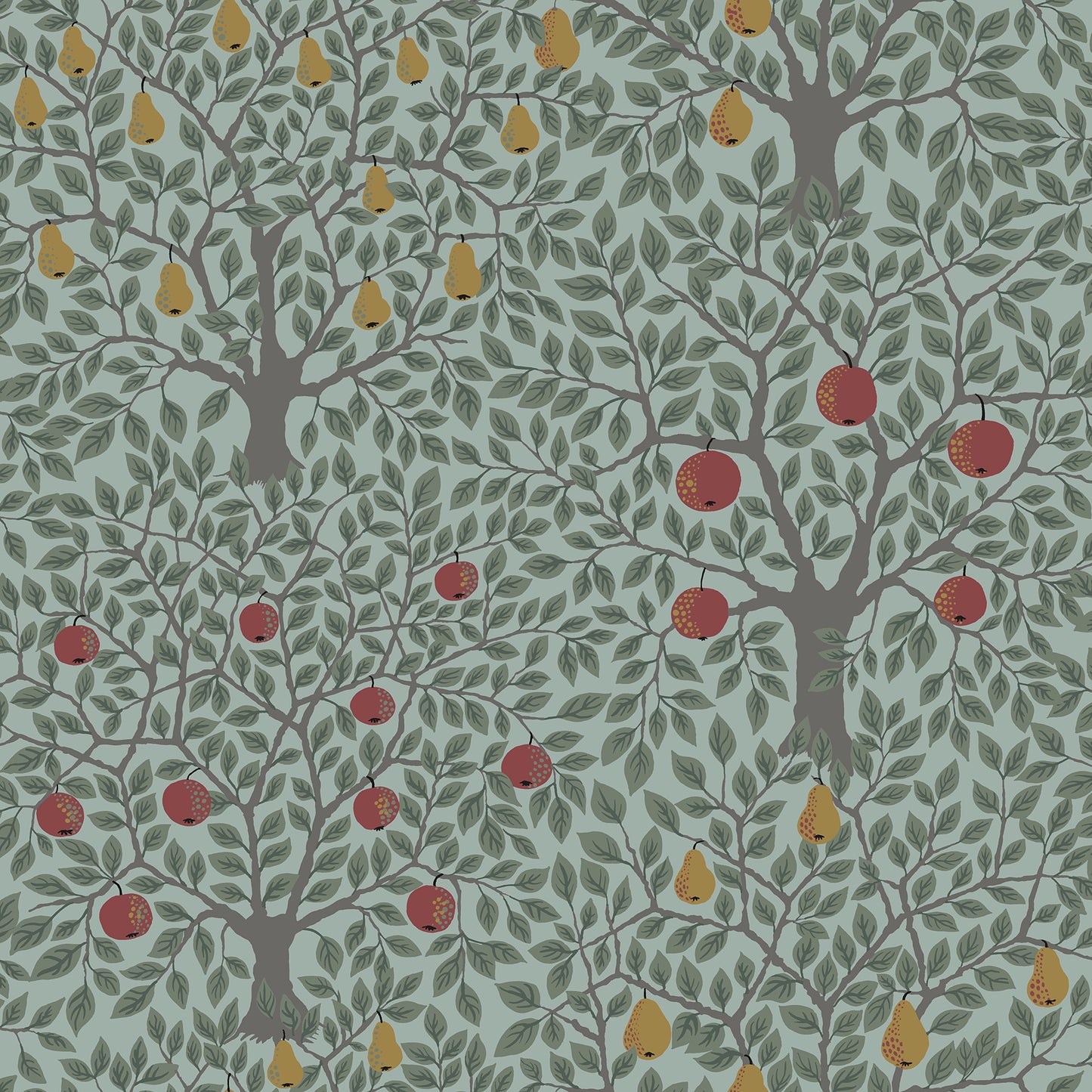 A-Street Prints Pomona Green Fruit Tree Wallpaper, 20.5-in by 33-ft