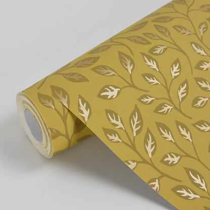 A-Street Prints Posey Mustard Vines Wallpaper, 20.5-in by 33-ft