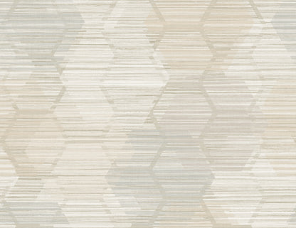 A-Street Prints Jabari Beige Geometric Faux Grasscloth Wallpaper, 27-in by 27-ft