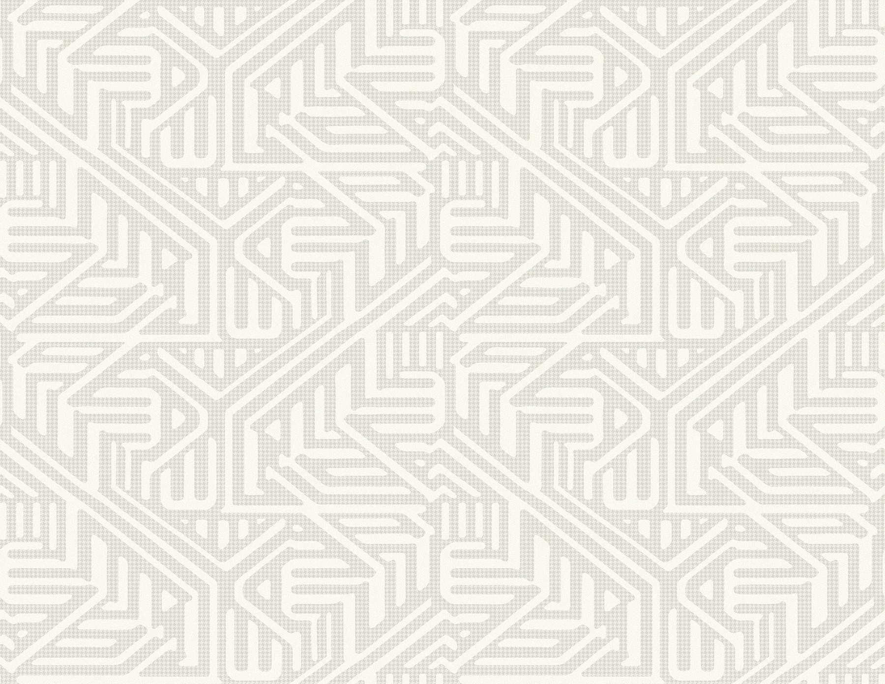 A-Street Prints Nambiti Light Grey Geometric Wallpaper, 27-in by 27-ft