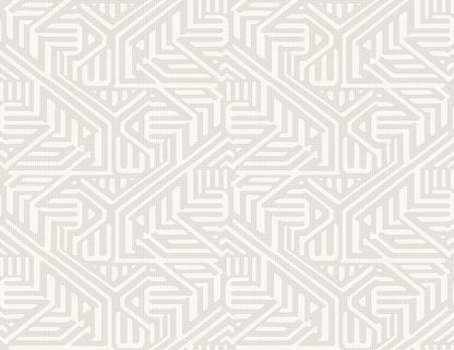 A-Street Prints Nambiti Light Grey Geometric Wallpaper, 27-in by 27-ft