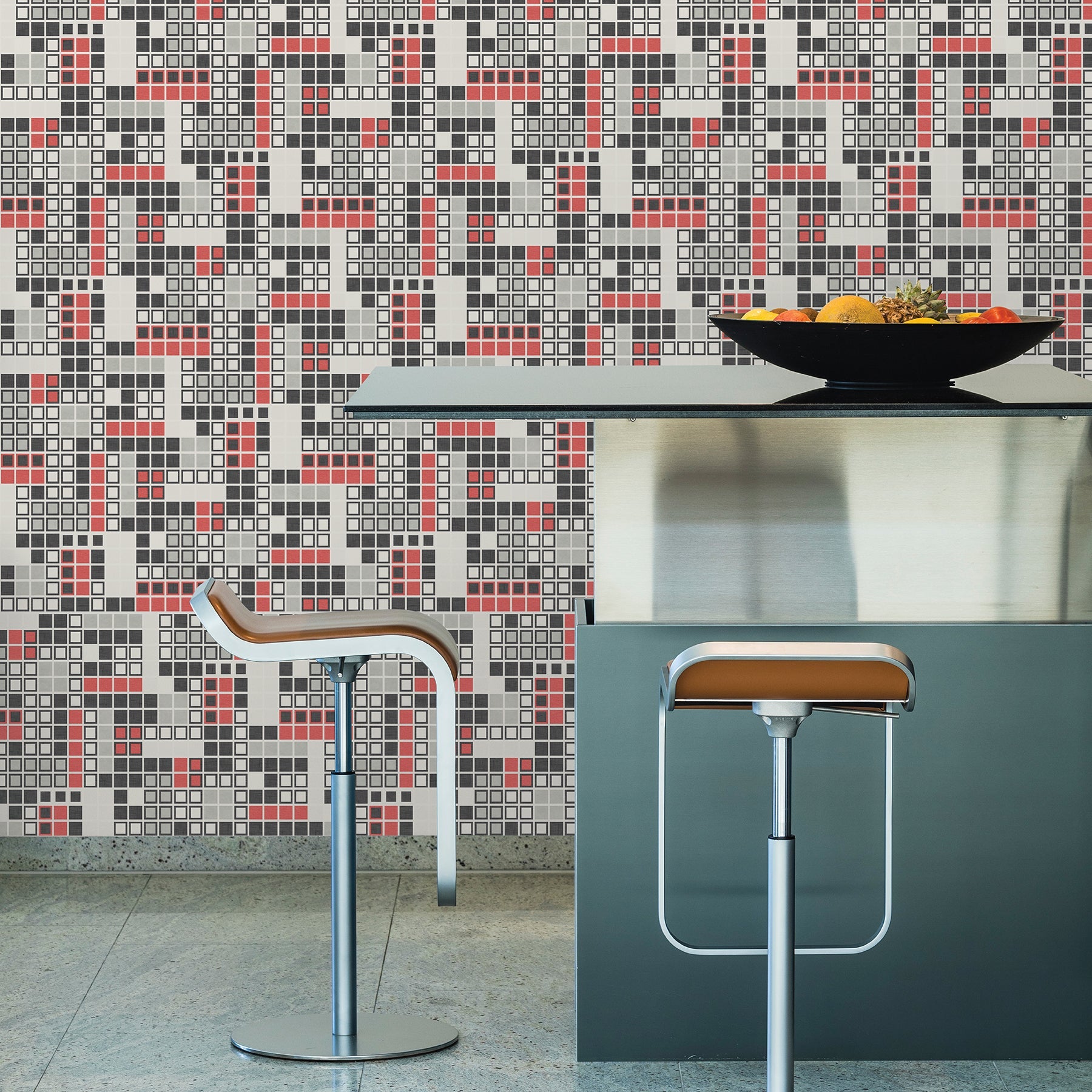 A-Street Prints Bantry Red Geometric Wallpaper, 27-in by 27-ft