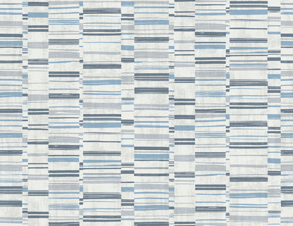 A-Street Prints Fresnaye Blue Linen Stripe Wallpaper, 27-in by 27-ft