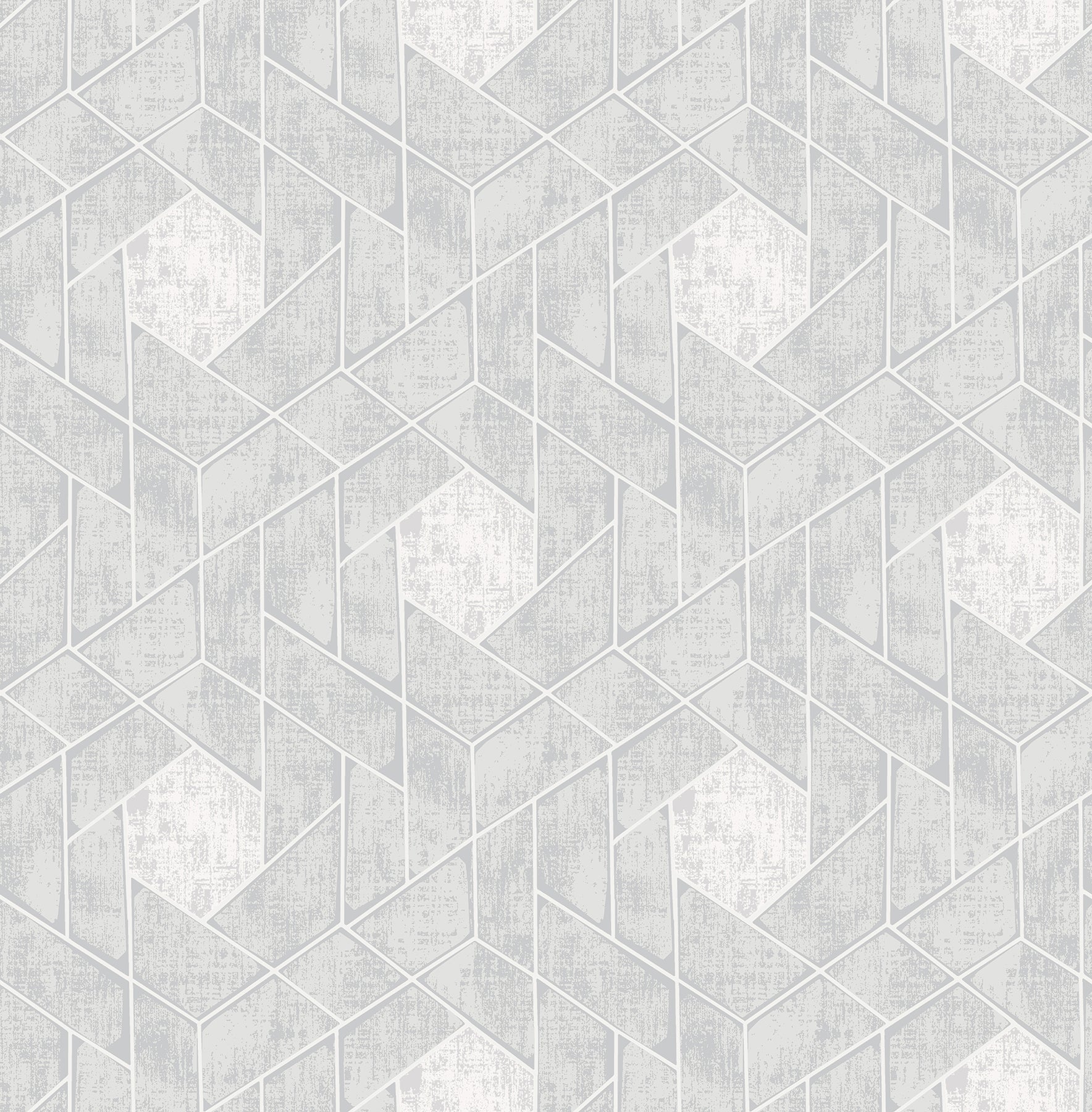 A-Street Prints Granada Light Grey Grey Geometric Wallpaper, 20.5-in by 33-ft