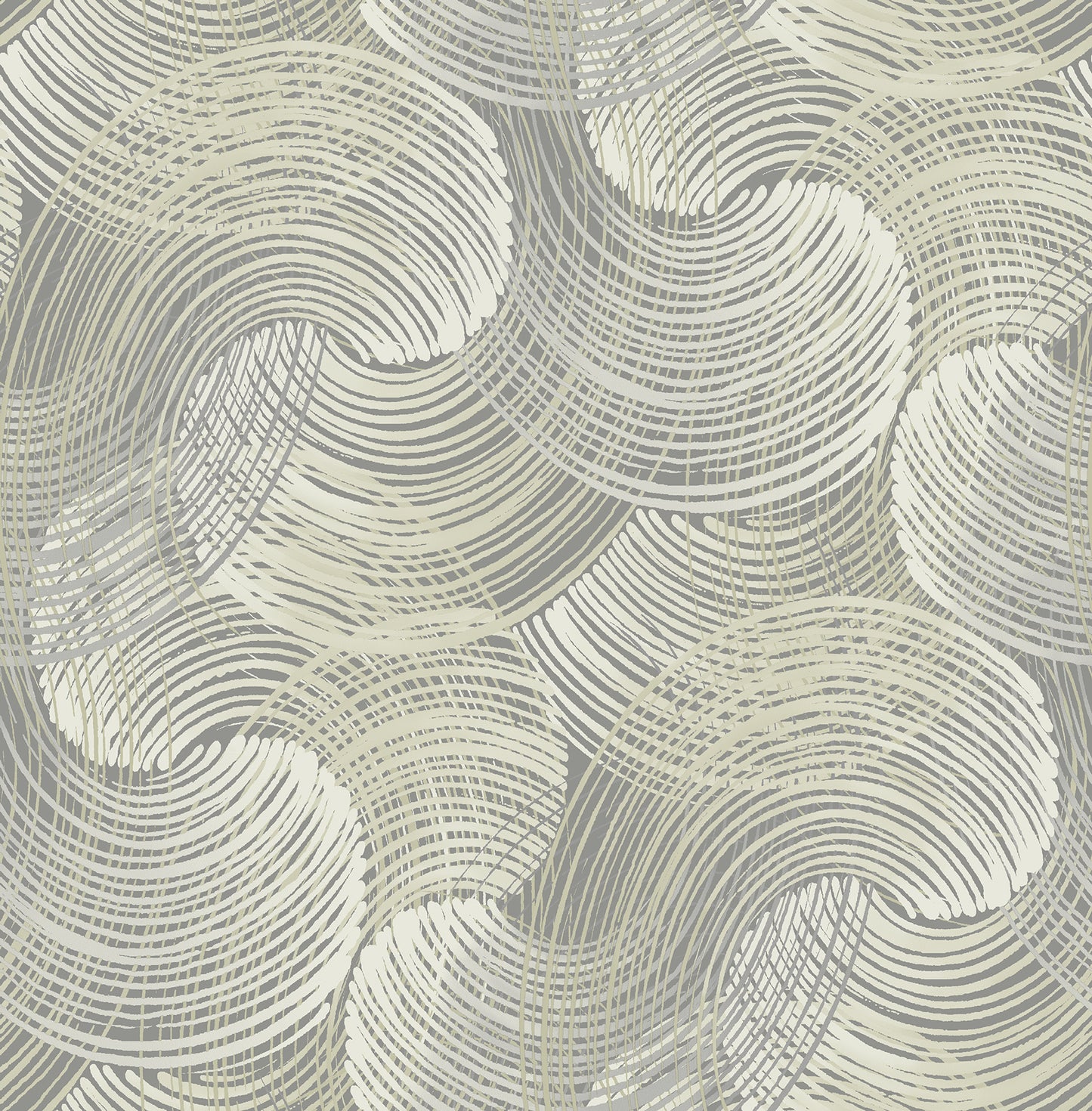 A-Street Prints Karson Grey Swirling Geometric Wallpaper, 20.5-in by 33-ft