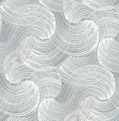 A-Street Prints Karson Slate Swirling Geometric Wallpaper, 20.5-in by 33-ft