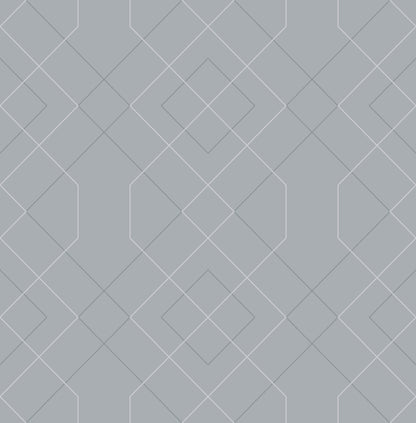 A-Street Prints Ballard Pewter Geometric Wallpaper, 20.5-in by 33-ft