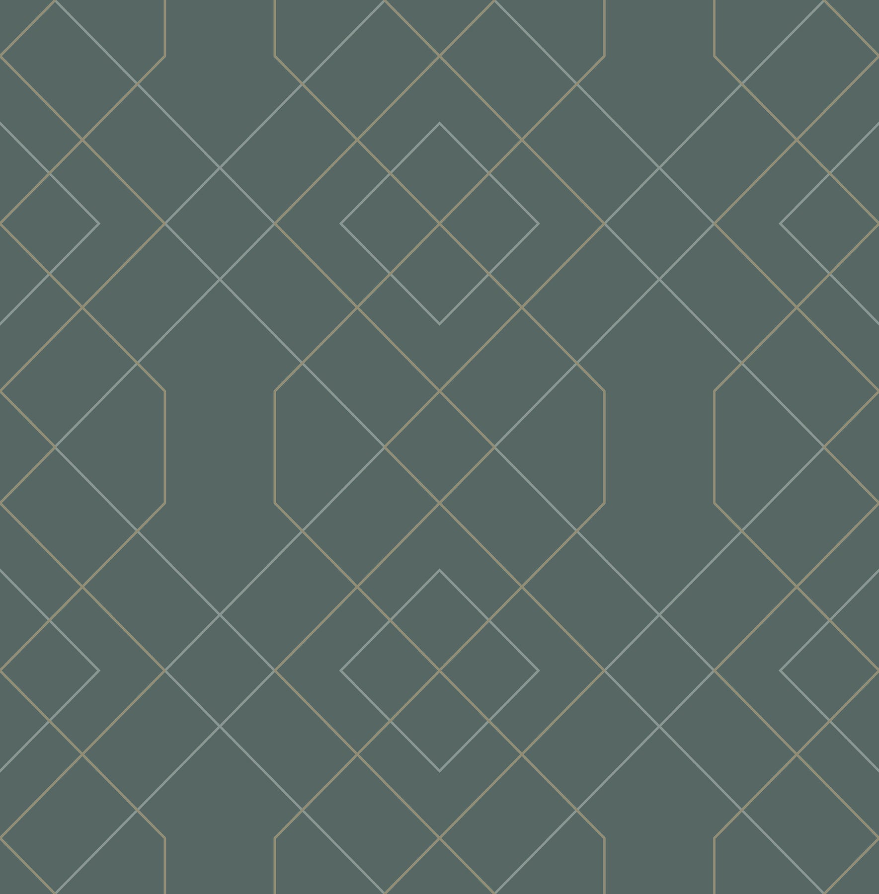 A-Street Prints Ballard Teal Geometric Wallpaper, 20.5-in by 33-ft