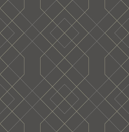 A-Street Prints Ballard Grey Geometric Wallpaper, 20.5-in by 33-ft