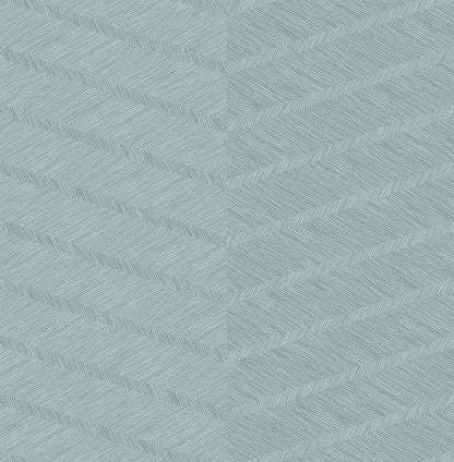 A-Street Prints Aspen Aqua Chevron Wallpaper, 20.5-in by 33-ft