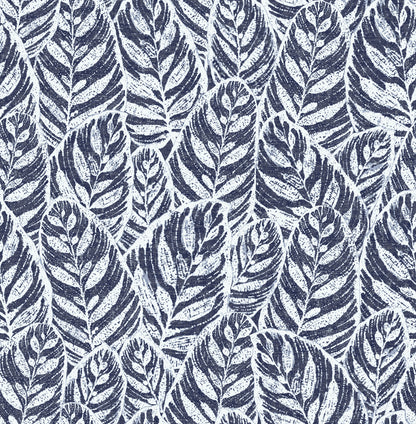 A-Street Prints Del Indigo Indigo Botanical Wallpaper, 20.5-in by 33-ft