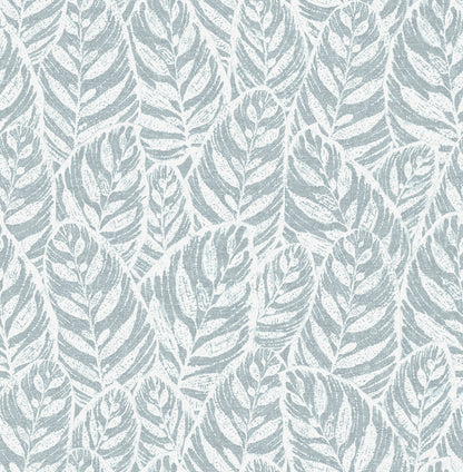 A-Street Prints Del Mar Light Blue Botanical Wallpaper, 20.5-in by 33-ft