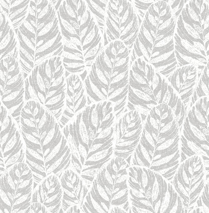 A-Street Prints Del Grey Grey Botanical Wallpaper, 20.5-in by 33-ft