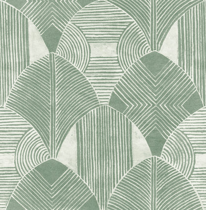 A-Street Prints Westport Green Geometric Wallpaper, 20.5-in by 33-ft