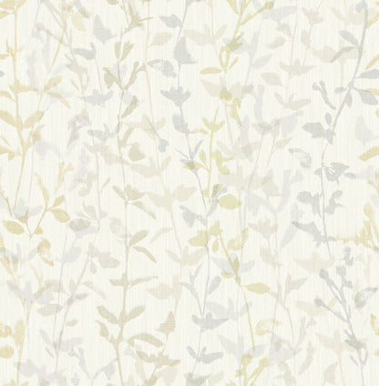 A-Street Prints Thea Light Grey Floral Trail Wallpaper, 20.5-in by 33-ft