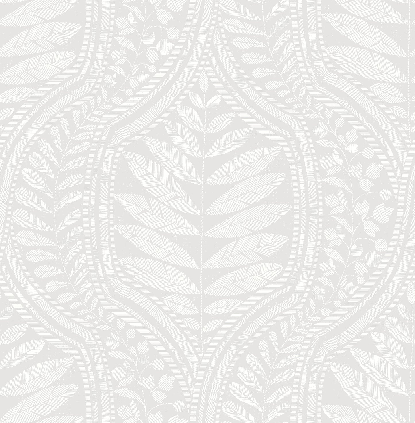 A-Street Prints Juno Light Grey Grey Ogee Wallpaper, 20.5-in by 33-ft