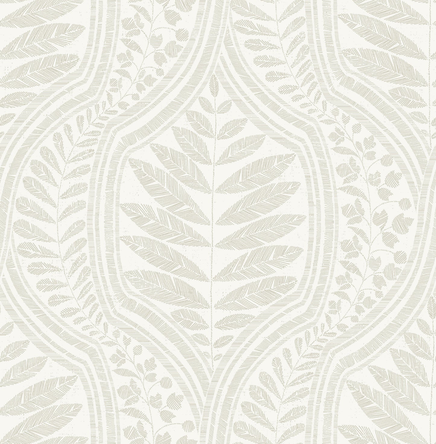 A-Street Prints Juno Beige Ogee Wallpaper, 20.5-in by 33-ft