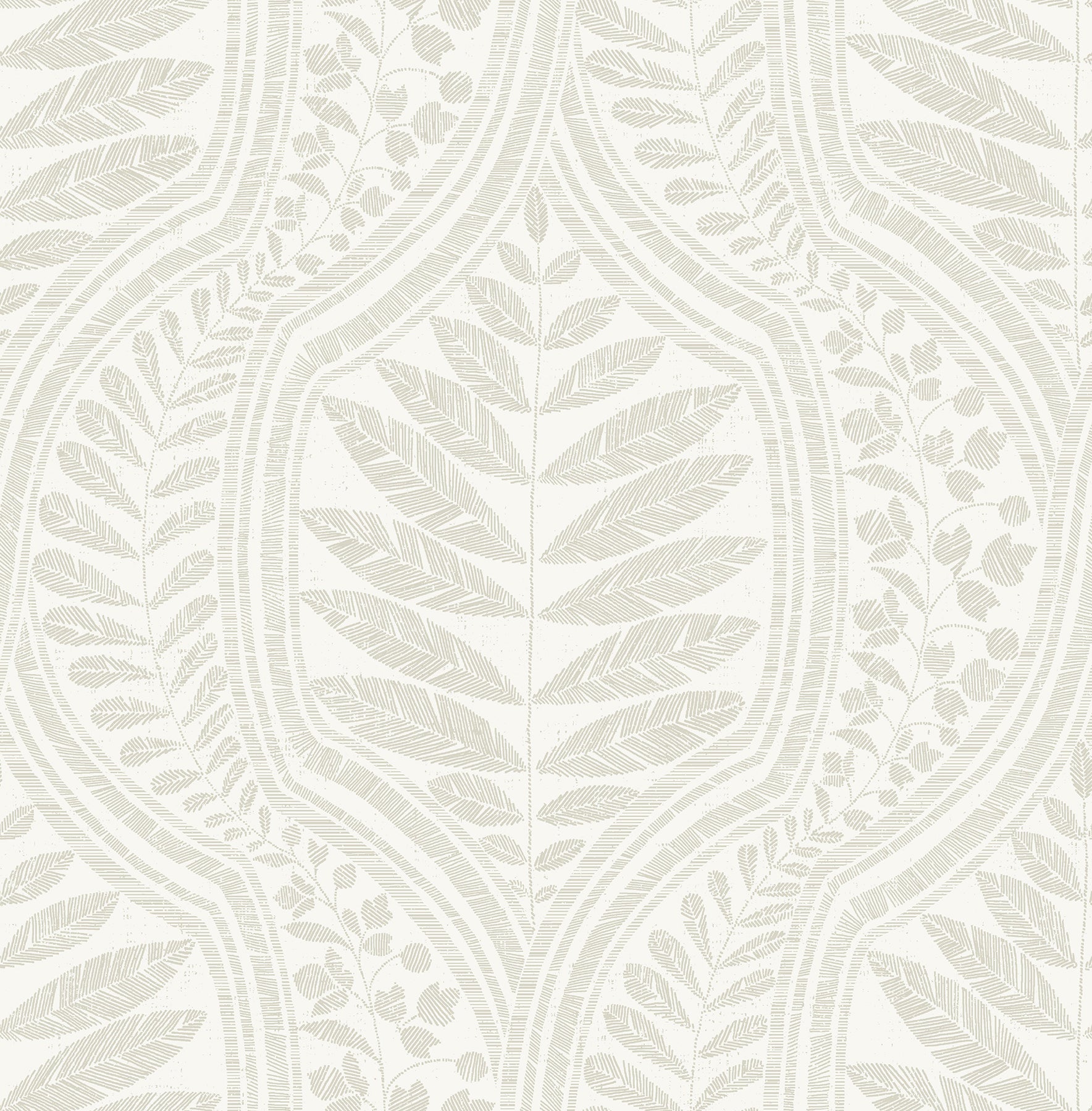 A-Street Prints Juno Beige Ogee Wallpaper, 20.5-in by 33-ft